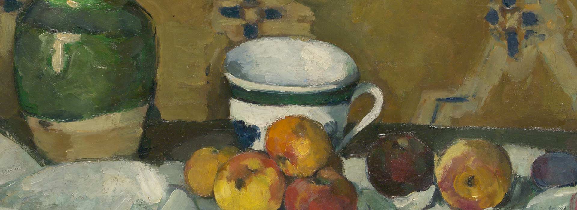 STILL LIFE WITH JAR, CUP AND APPLES